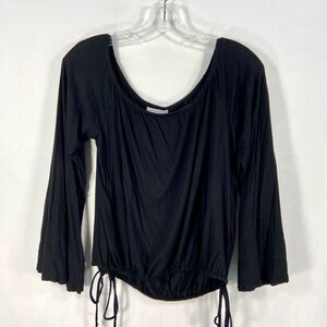 Feel The Piece‎ Terre Jacobs Black Scoop Neck Long Sleeve Top Womens M/L